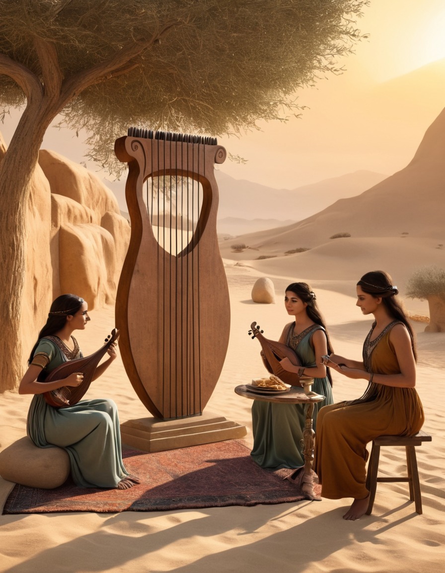 ancient persia, musician, lyre, 600 bc, music, entertainment, cultural heritage