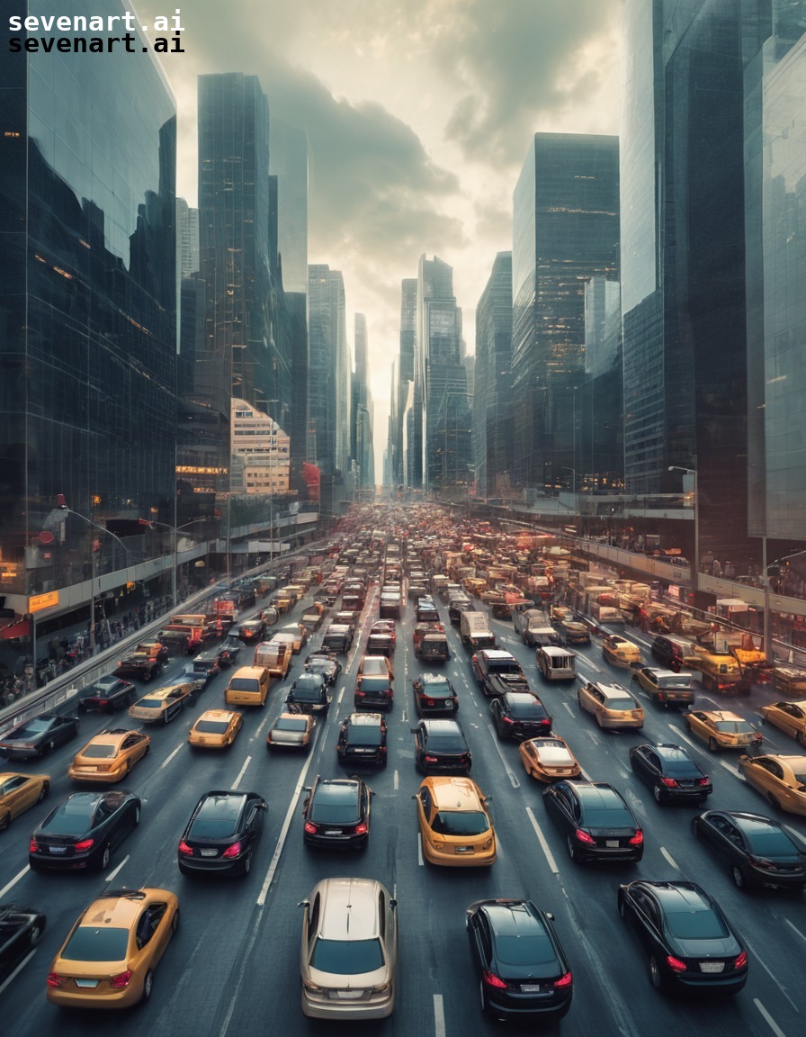 urban, traffic jam, rush hour, cityscape, transportation, modern city, city