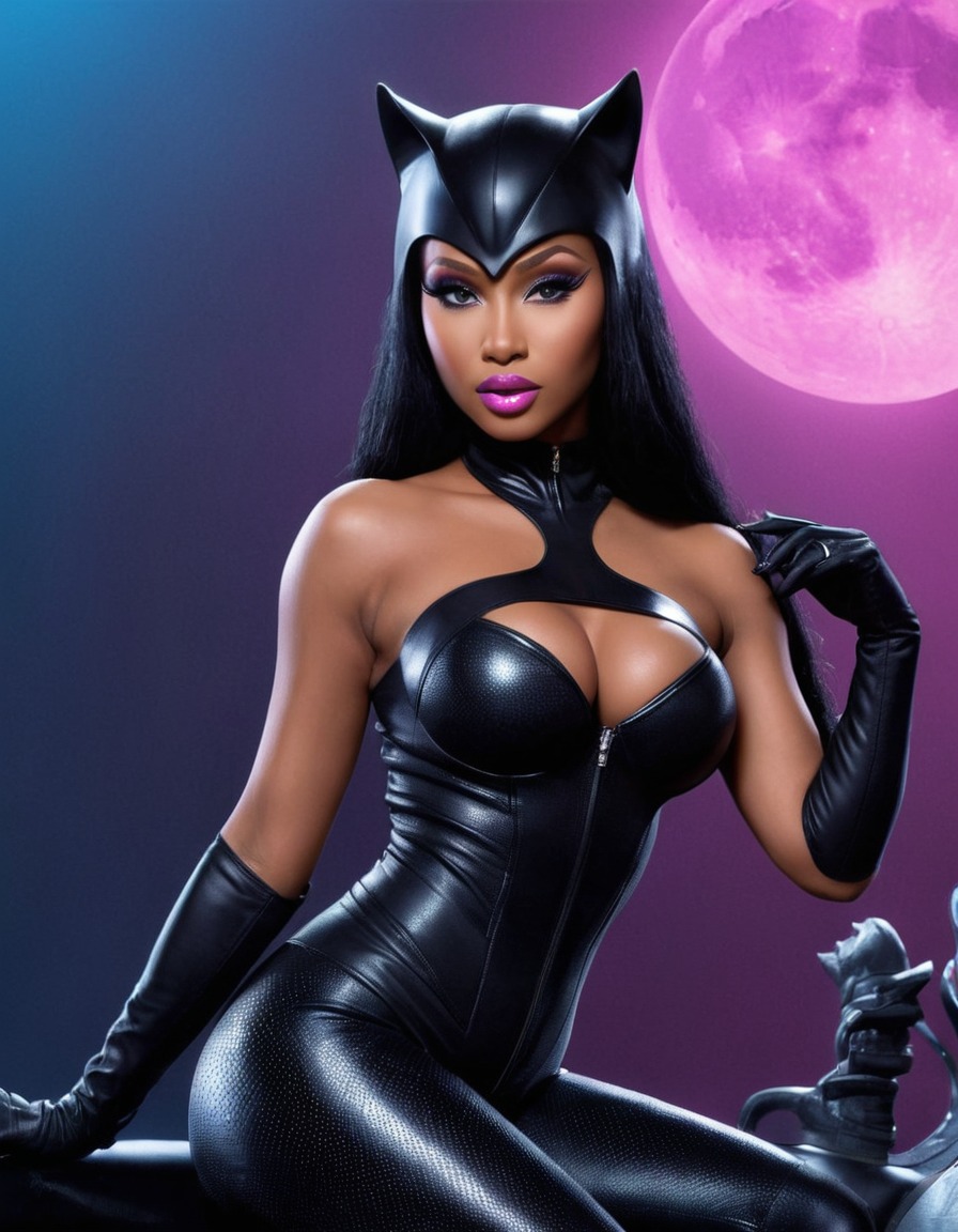 catwoman, nicki minaj, superhero, villain, music artist, rapper, costume