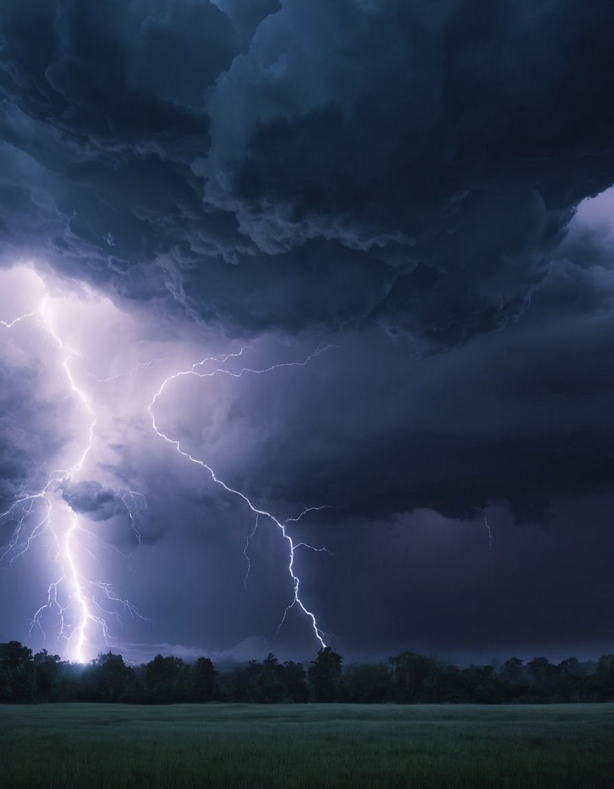 storm, lightning, thunder, dramatic, weather, nature