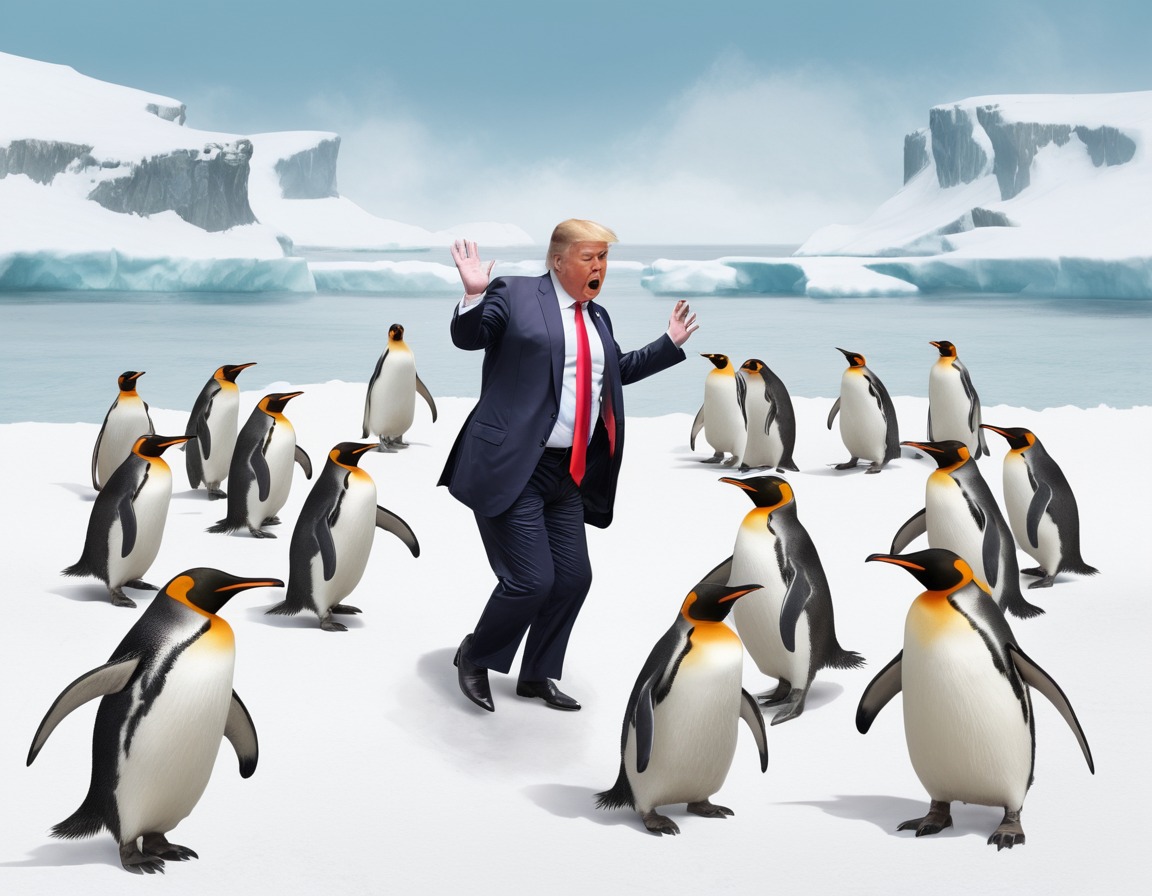 donald trump, penguins, dance-off, humor, politics, trump, donaldtrump