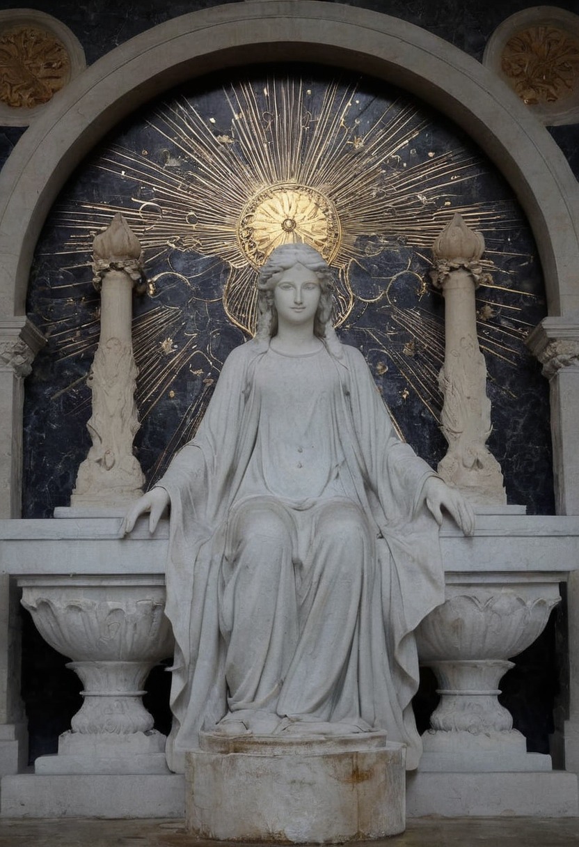 unknown photographer, statue, saint, cemetery, gold, art, berlin, tale