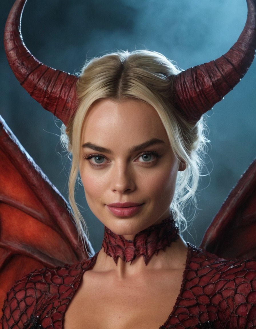 margot robbie, demon, actress, celebrity, character, supernatural, hollywood