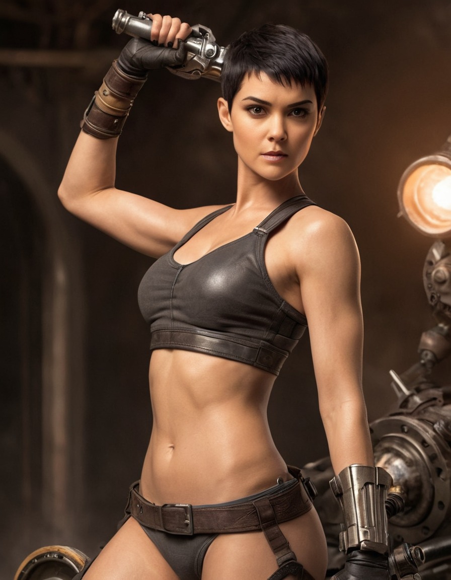 furiosa, battle, preparation, mechanical arm, warrior, dystopian, dystopia, mad max