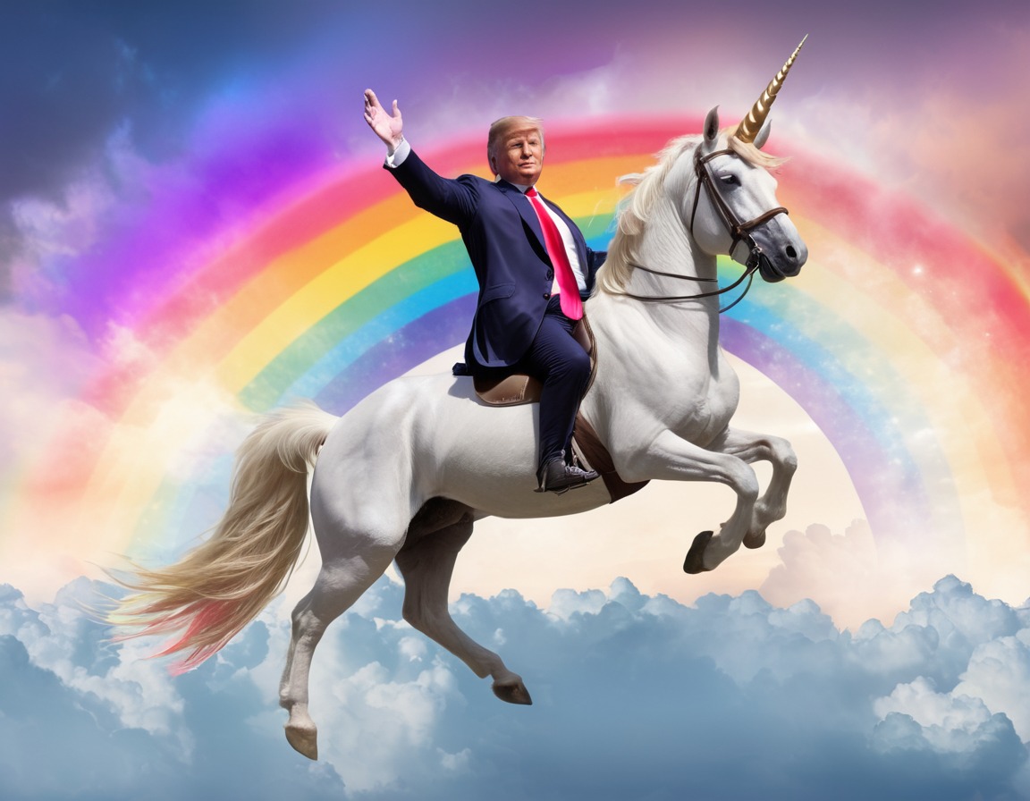 donald trump, unicorn, rainbow, sky, fantasy, trump, donaldtrump