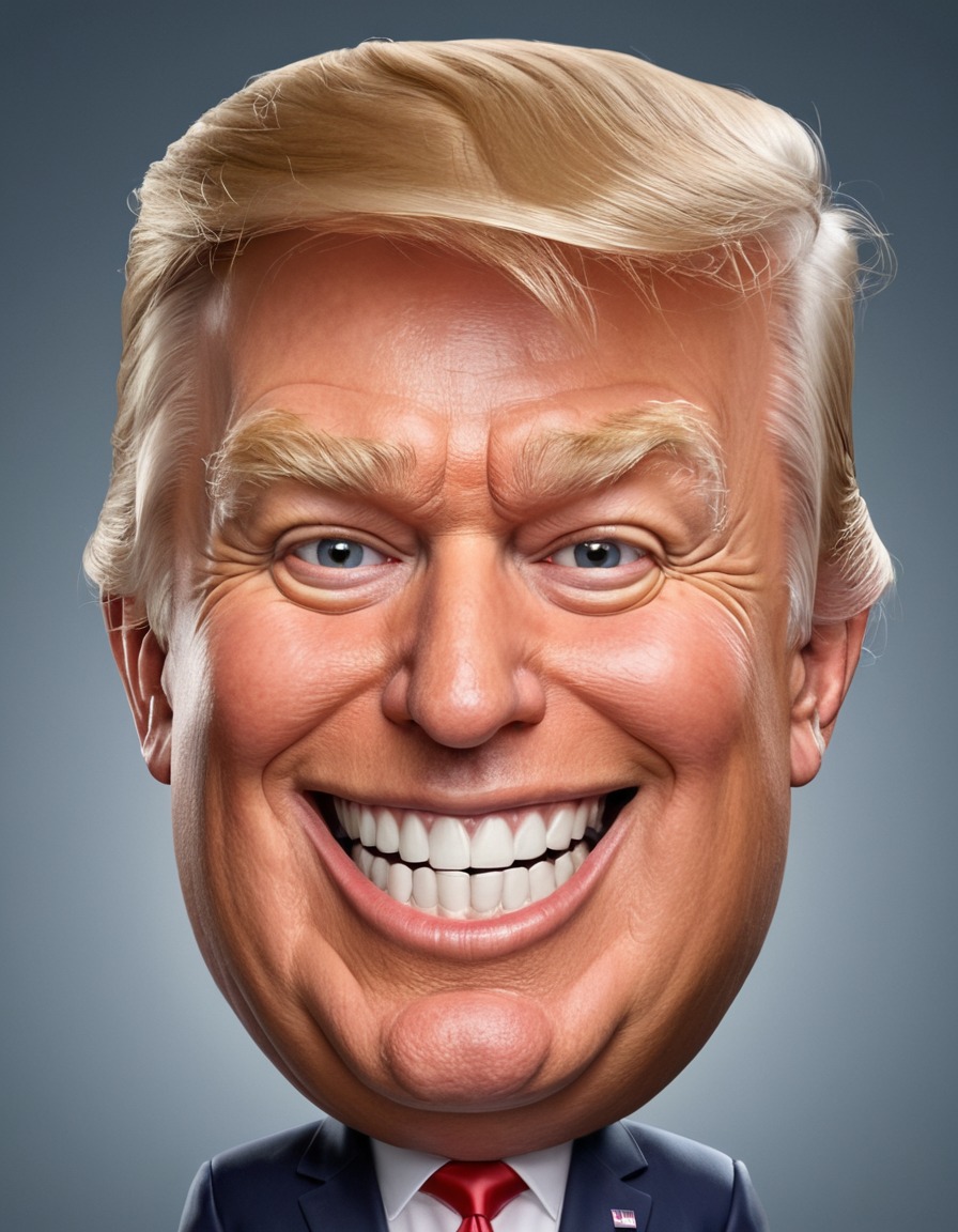 donald trump, caricature, humor, politics, president, celebrity, satire