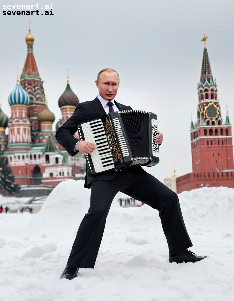 humorous, surreal, politics, russia, accordion, putin, russian president