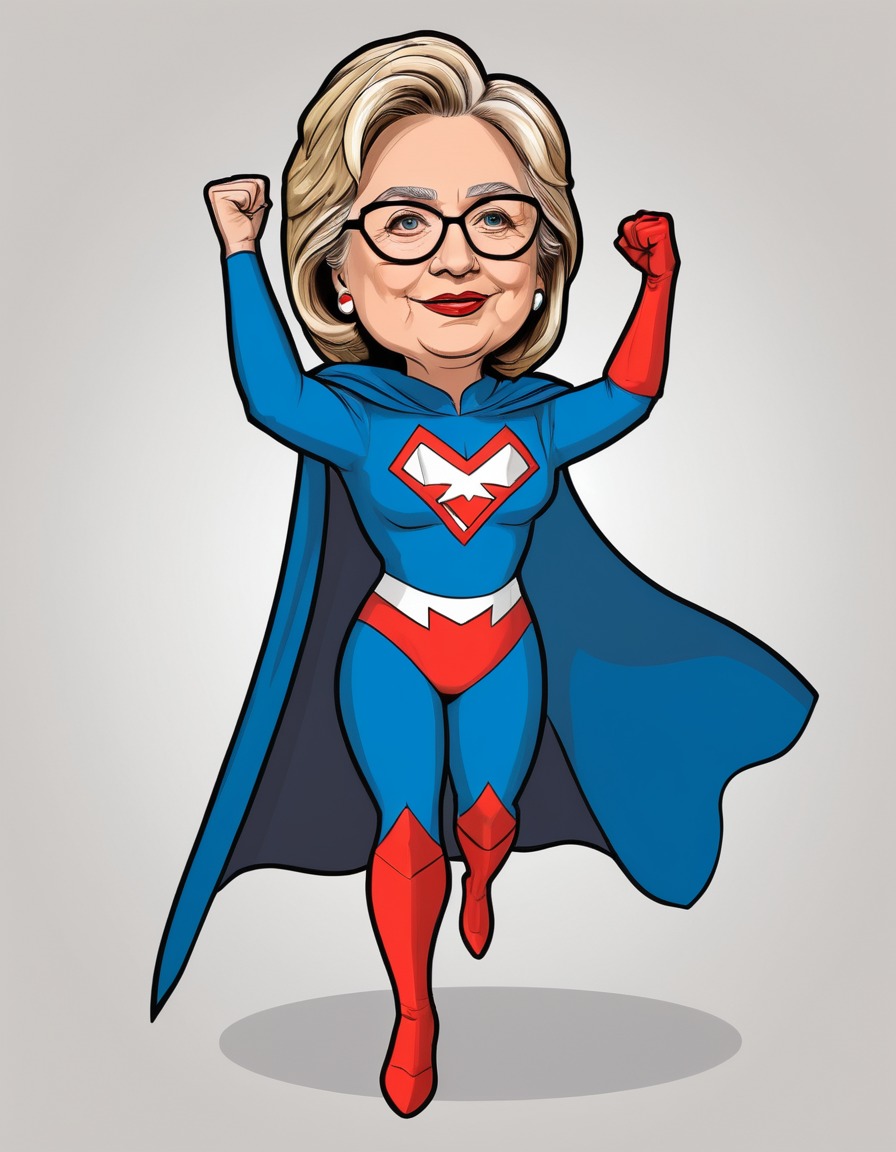 hillary clinton, parody, superhero, cape, mask, politics