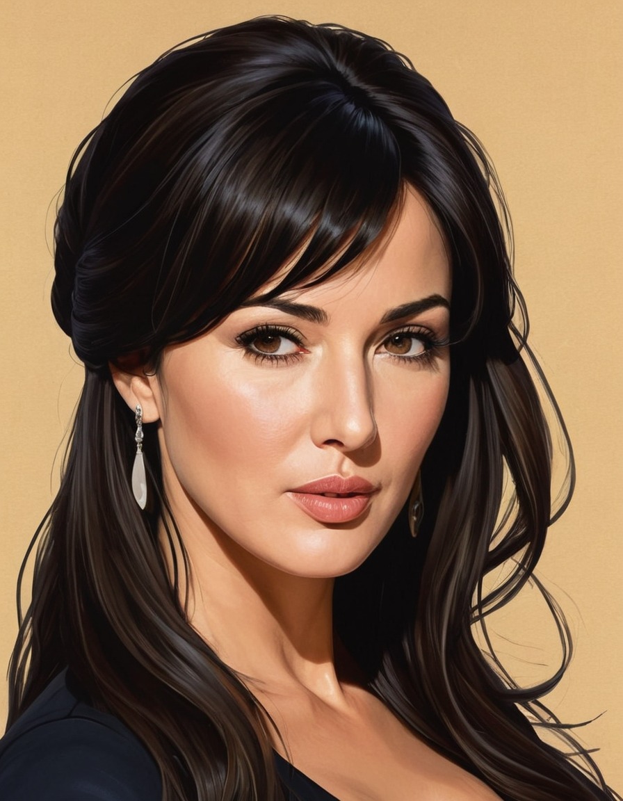 monica bellucci, painting, funny, art, celebrity, humor