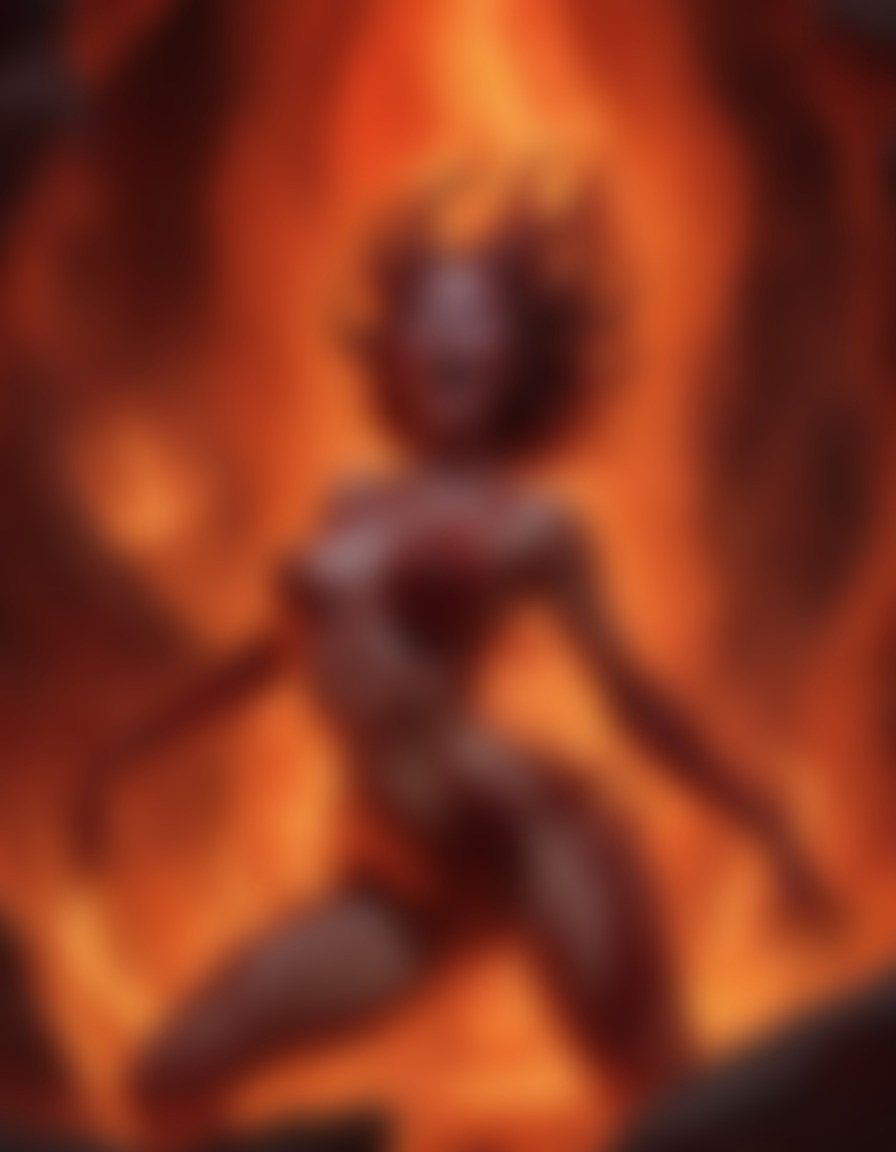 demoness, dancing, flames, caverns of hell, demon, sexy, nsfw, ai, aiart, art, digitalart