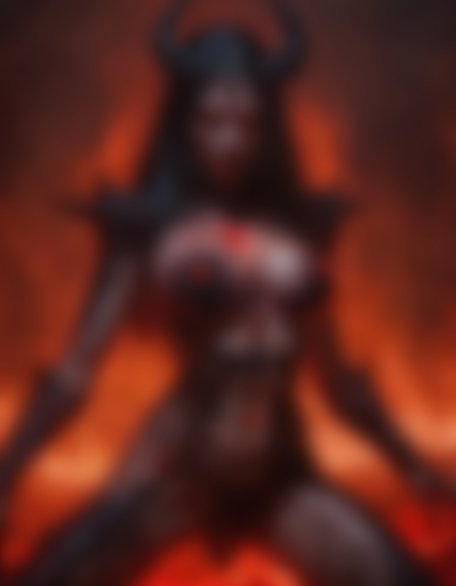 demoness, spellcasting, glowing eyes, hell, fantasy, dark fantasy, demon, sexy, nsfw	