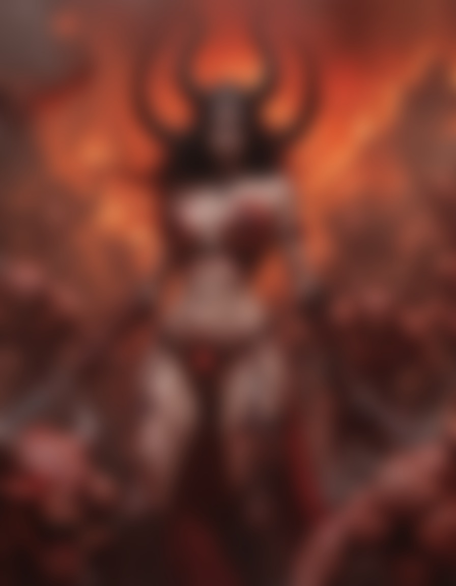 demon, hell, conquest, regal, fantasy, infernal landscape, sexy, nsfw	