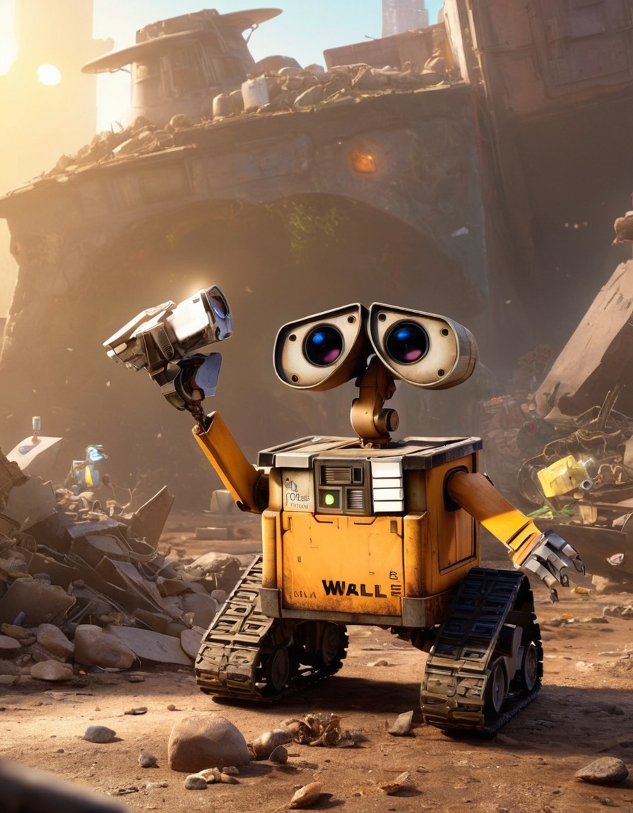 wall-e, junkyard, futuristic, treasure, discovery, animation, robots, games, movies