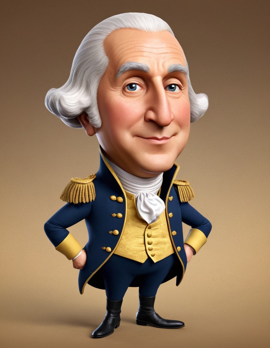 caricature, george washington, cartoon, humor, funny