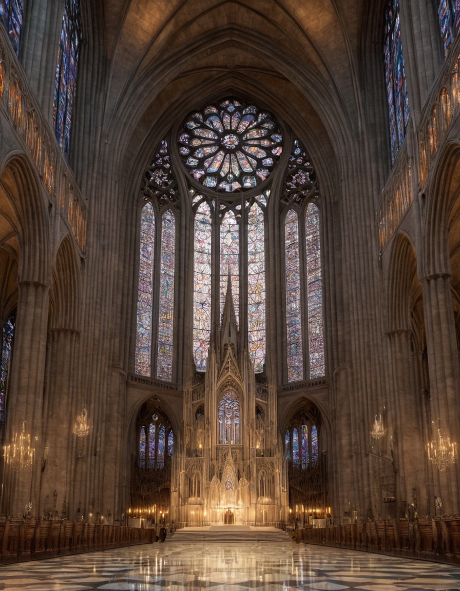 architecture, cathedral, stained glass, religious art