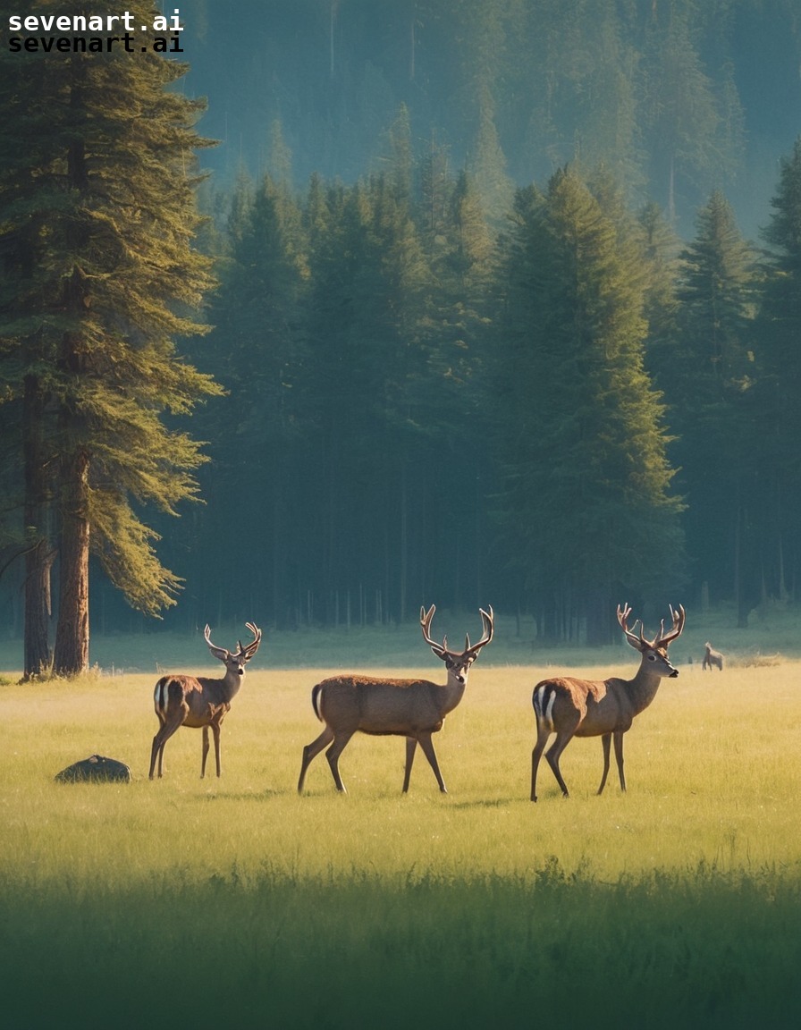 nature, wildlife, deer, peaceful, forest