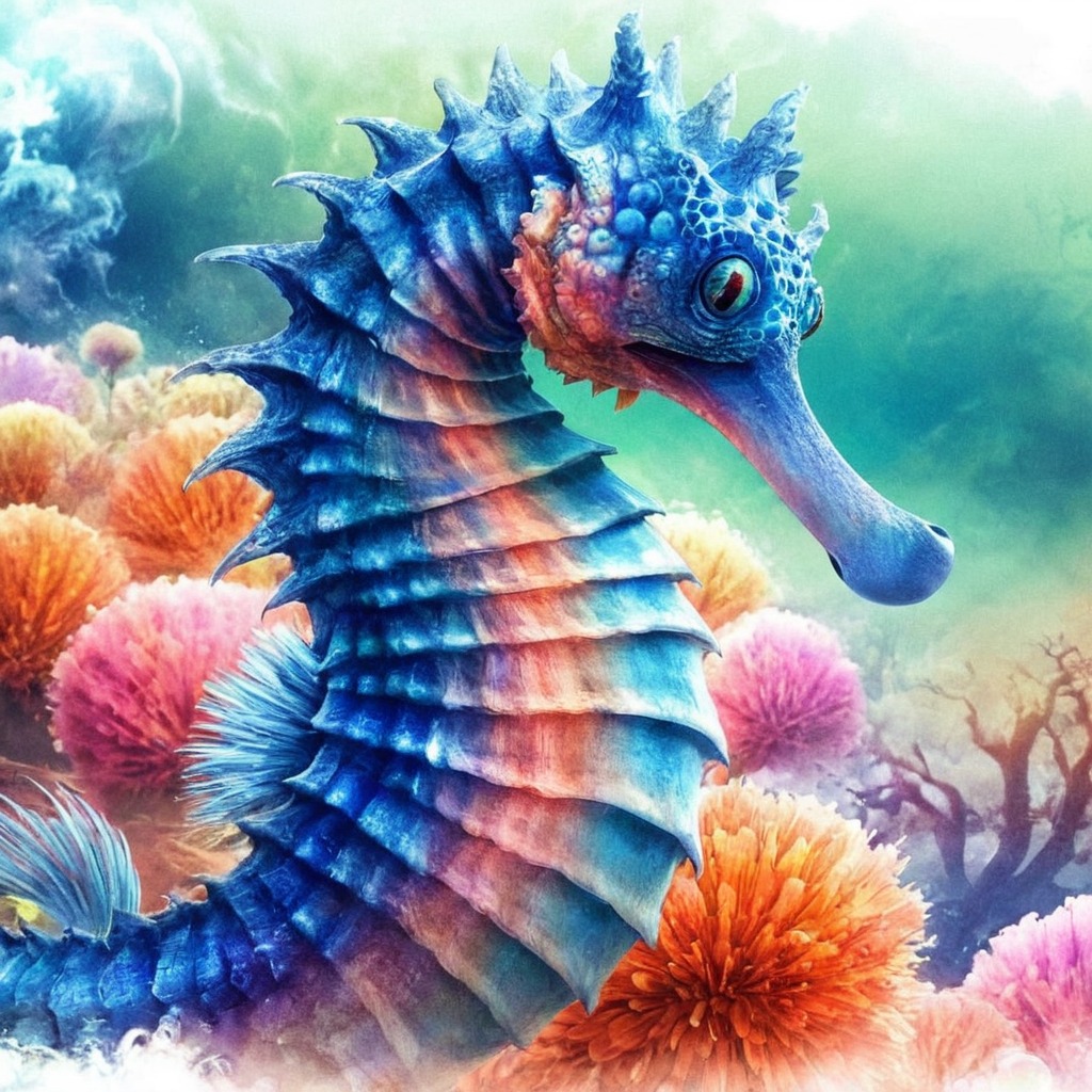 sea, animal, animalart, closeup, copilot, coralreef, corals, dalle3, ocean, seahorse, aiart