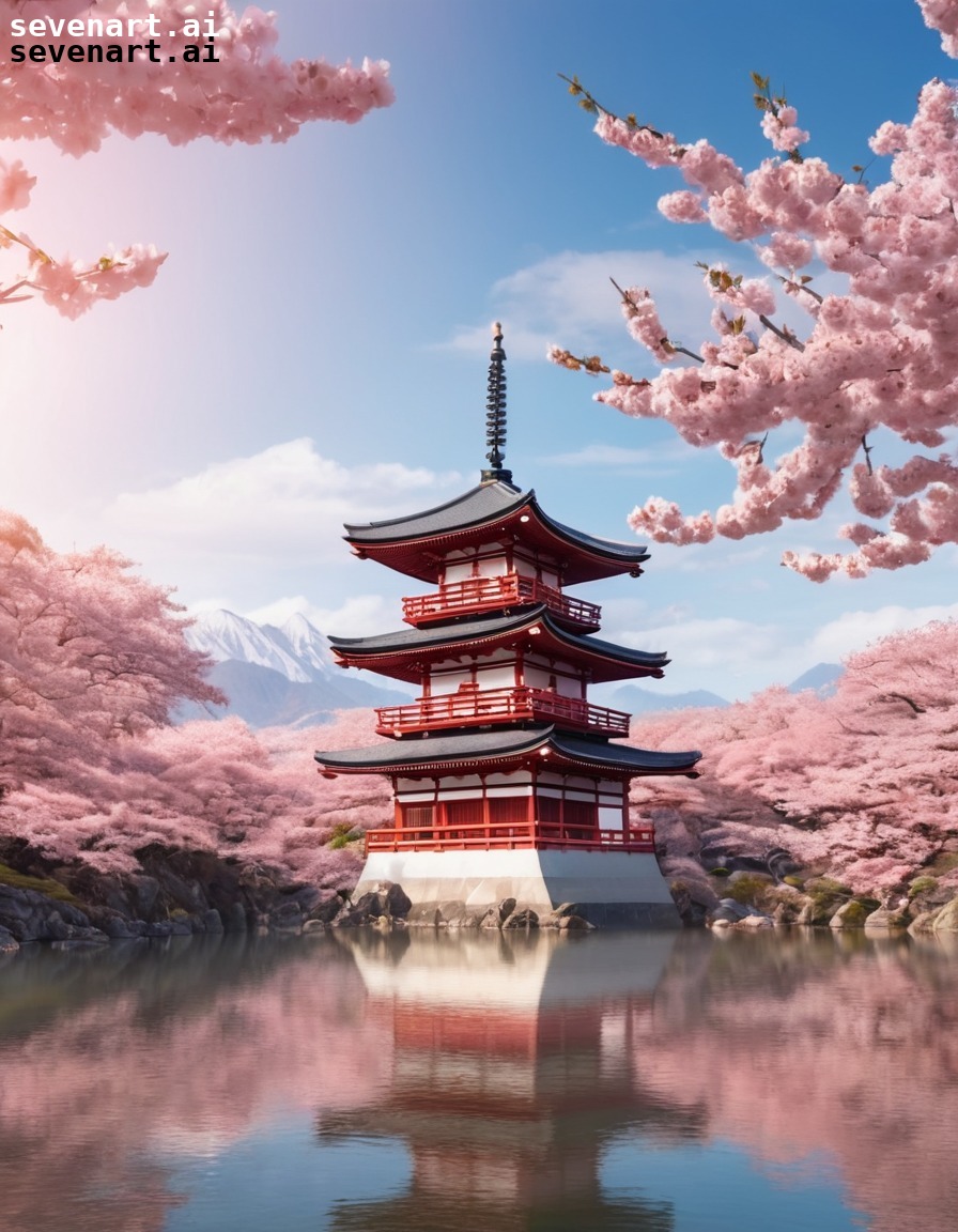 nature, architecture, cherry blossoms, japan, pagoda