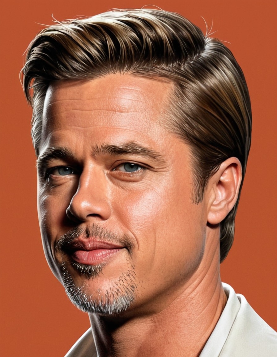 brad pitt, painting, funny, celebrity, art, humor