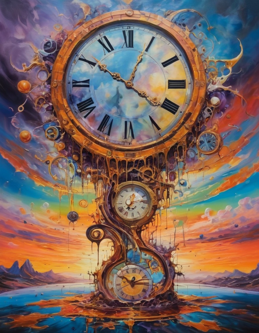 clock, melting, wax, surrealism, surreal