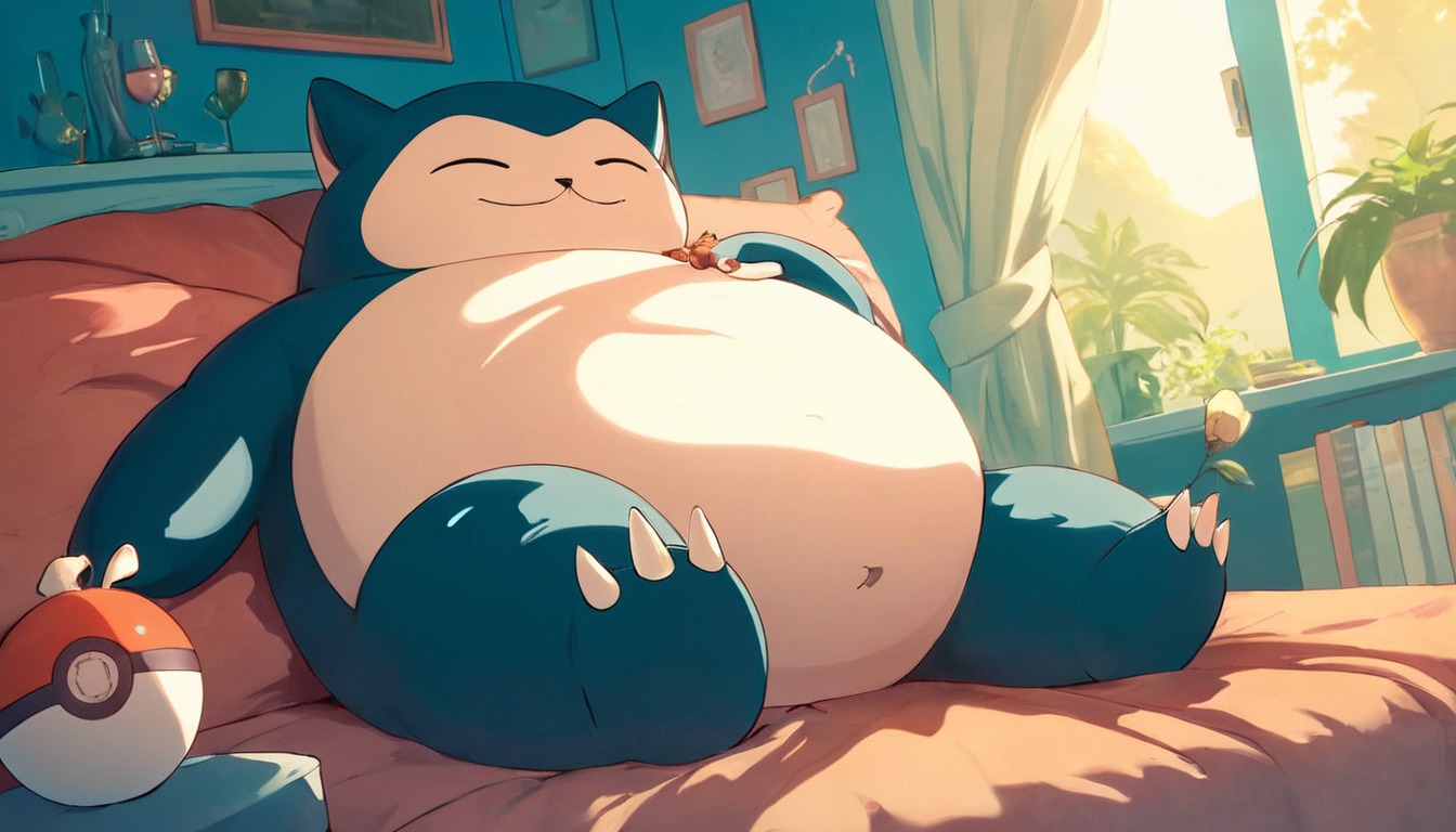 fanart, digitalart, anime, pokemon, videogamefanart, adopt, adoptable, background, exclusive, fantasy, originalcharacter, pokeball, pokemonfanart, sleeping, snorlax, wallpaper, aiart, adoptablesopen, snorlaxpokemon