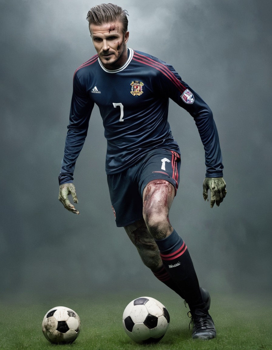 zombie, soccer player, david beckham, horror, sports, undead, celebrities