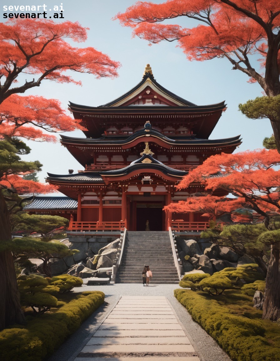 traditional, japanese, temple, design, cultural