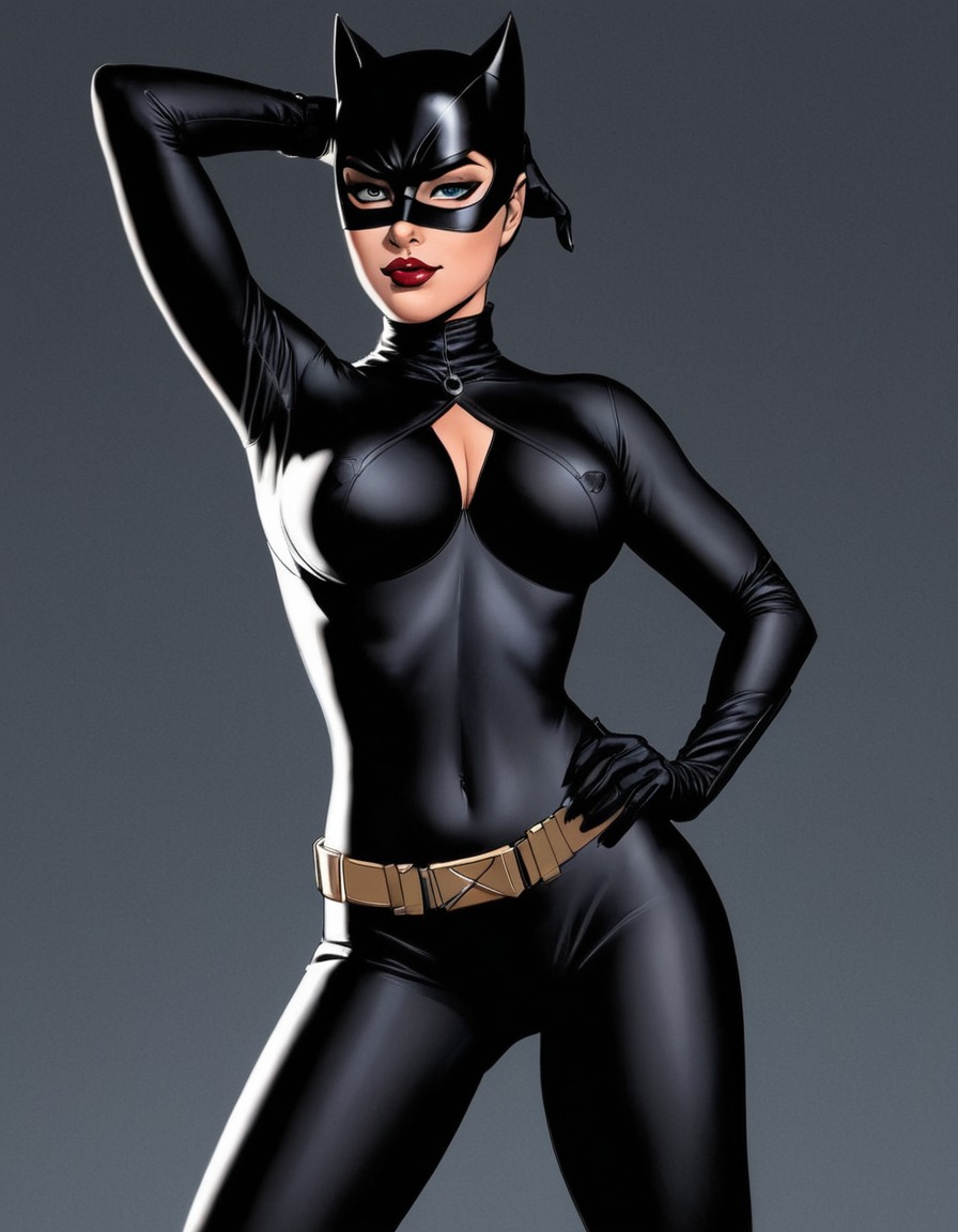 catwoman, dc comics, superhero, agility, confidence, sexy, painted