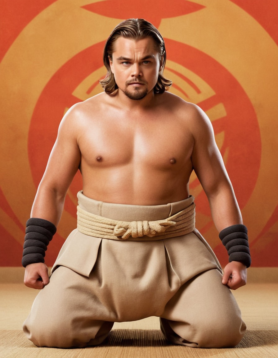 leonardo dicaprio, sumo wrestler, costume, entertainment, hollywood, fat