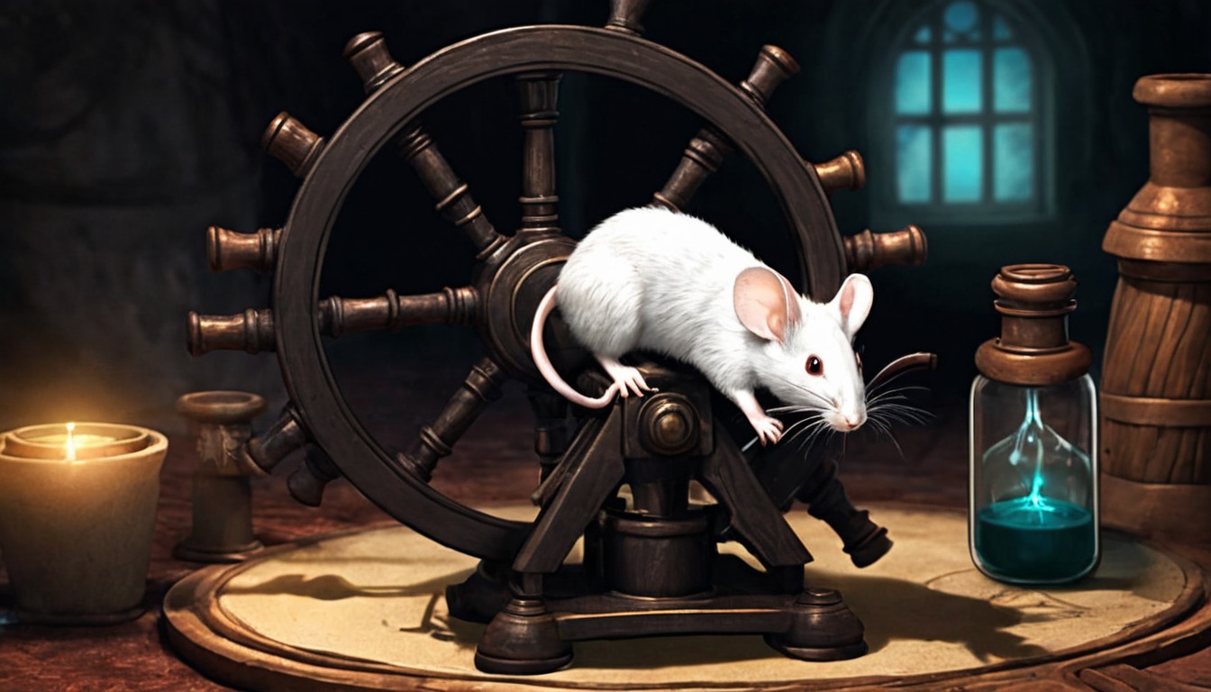 mouse, spinningwheel, whitemouse