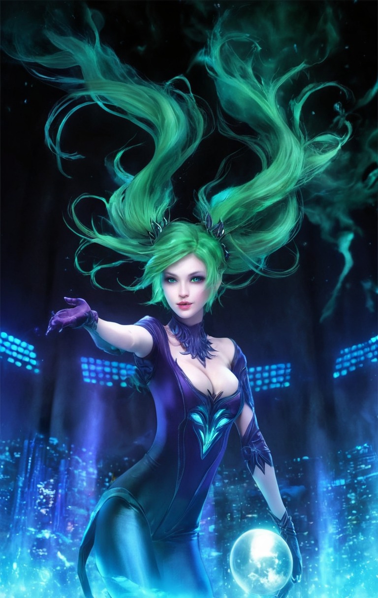 anime, fanart, game, illustration, painting, photoshop, shilin, sona, okolnir, leagueoflegends