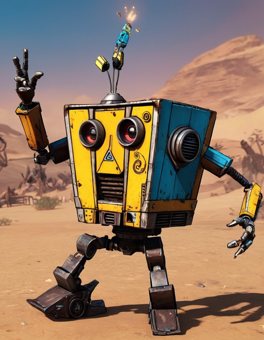 claptrap, robot, dancing, party, borderlands, robots, games, movies