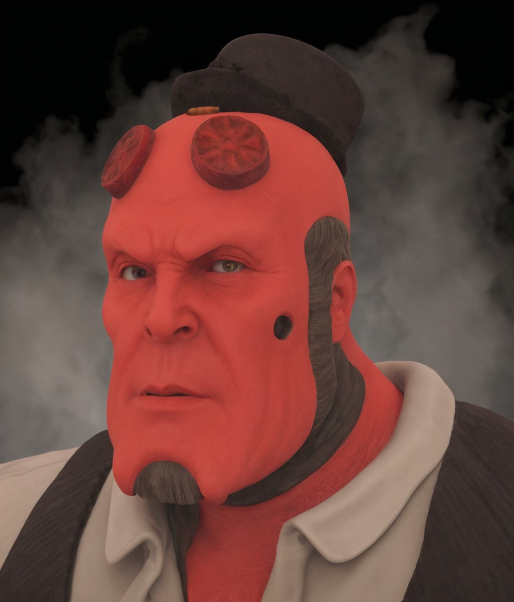 fanart, render, blender, demonic, hellboy, 3dmodeldownload, spooktober2024