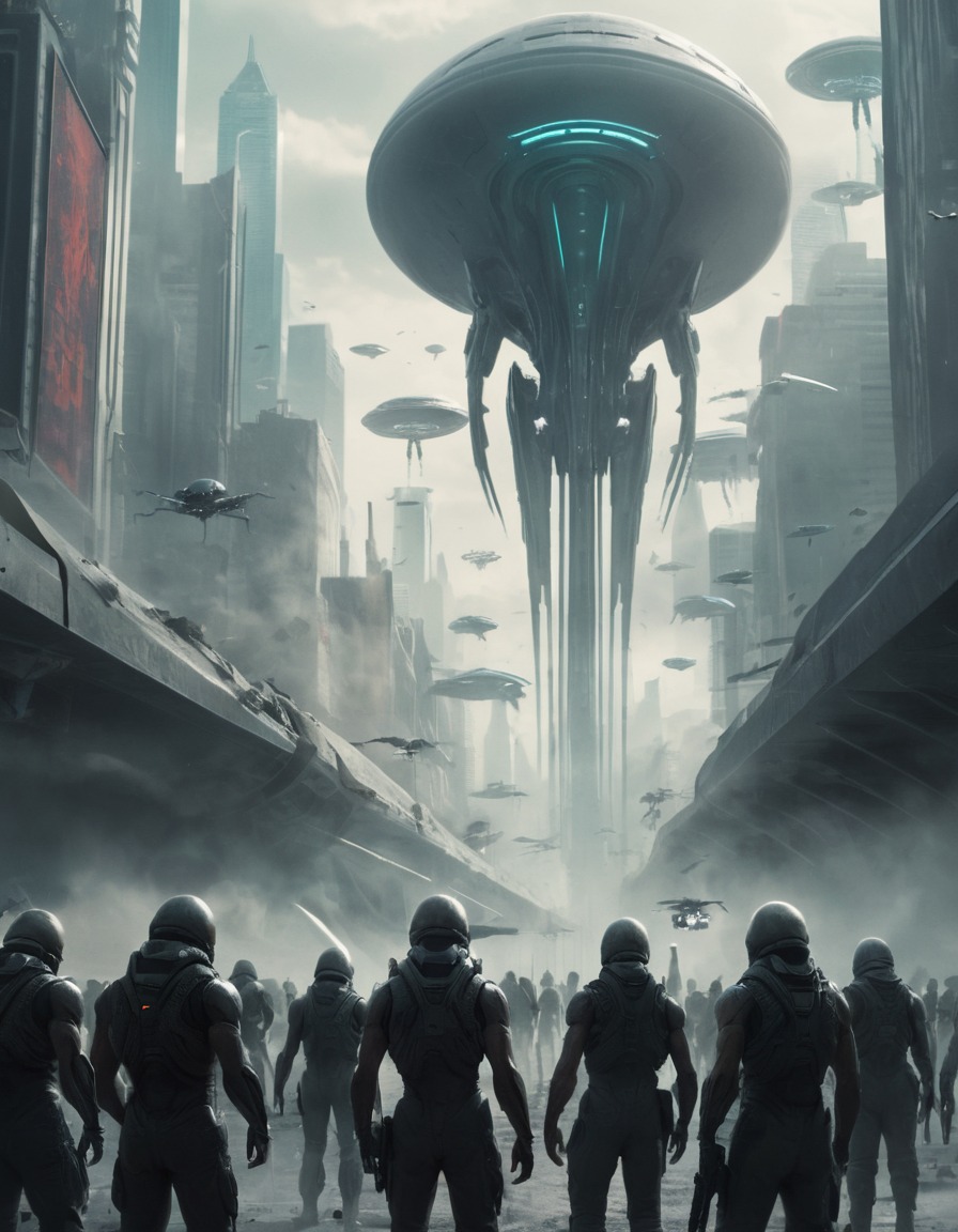 futuristic, warfare, aliens, confrontation, battle, three body problem, trisolaran