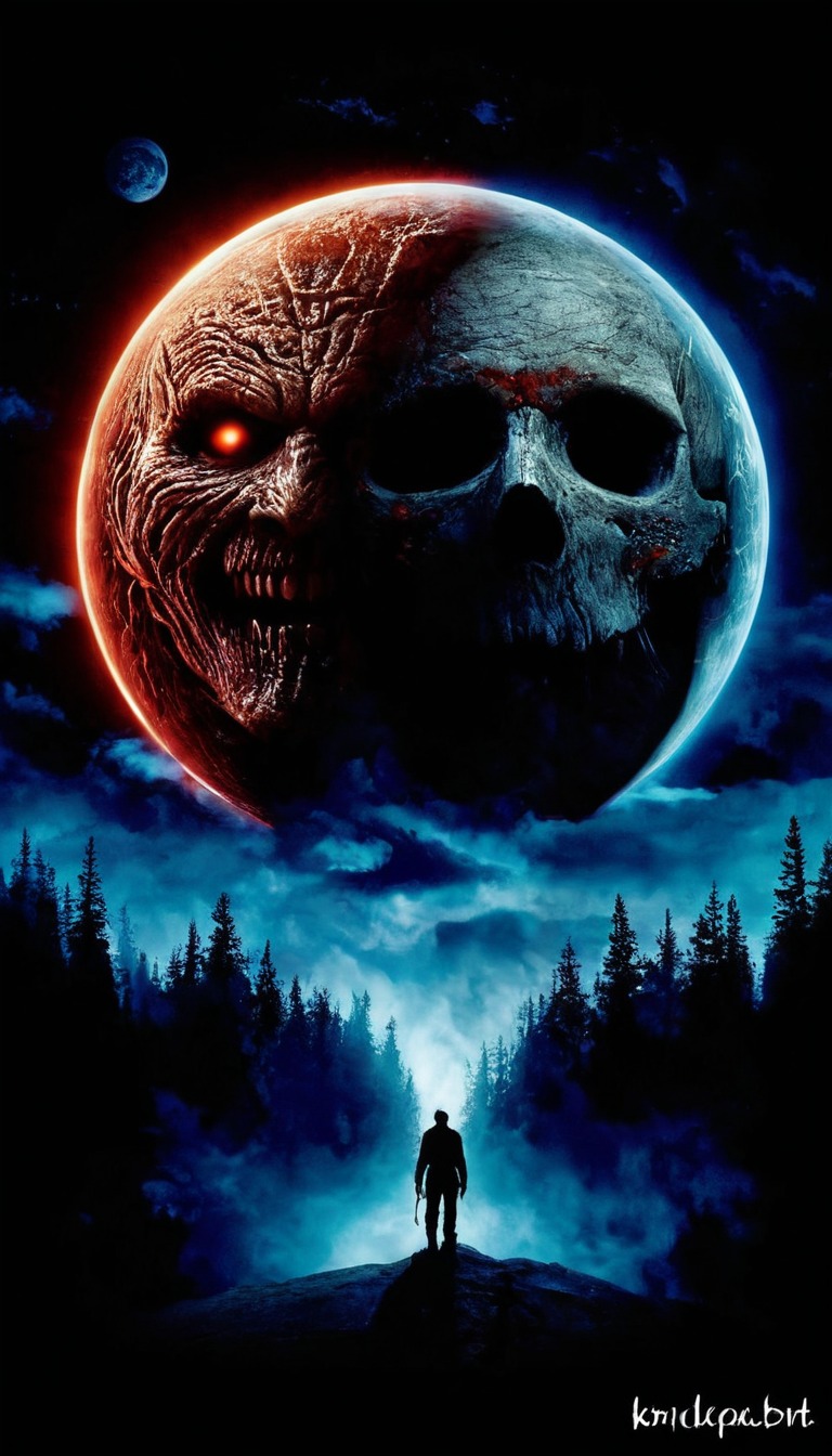 horror, movie, digitalart, halloween, badmoonrising, freddykrueger, jasonvoorhees, dailychallenge