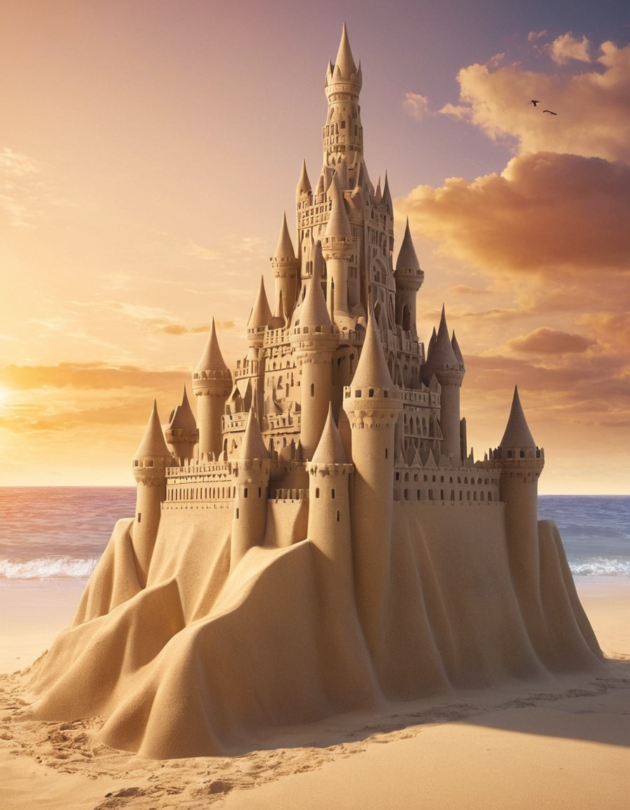 sandcastle, skyscraper, strange, unusual, extraordinary