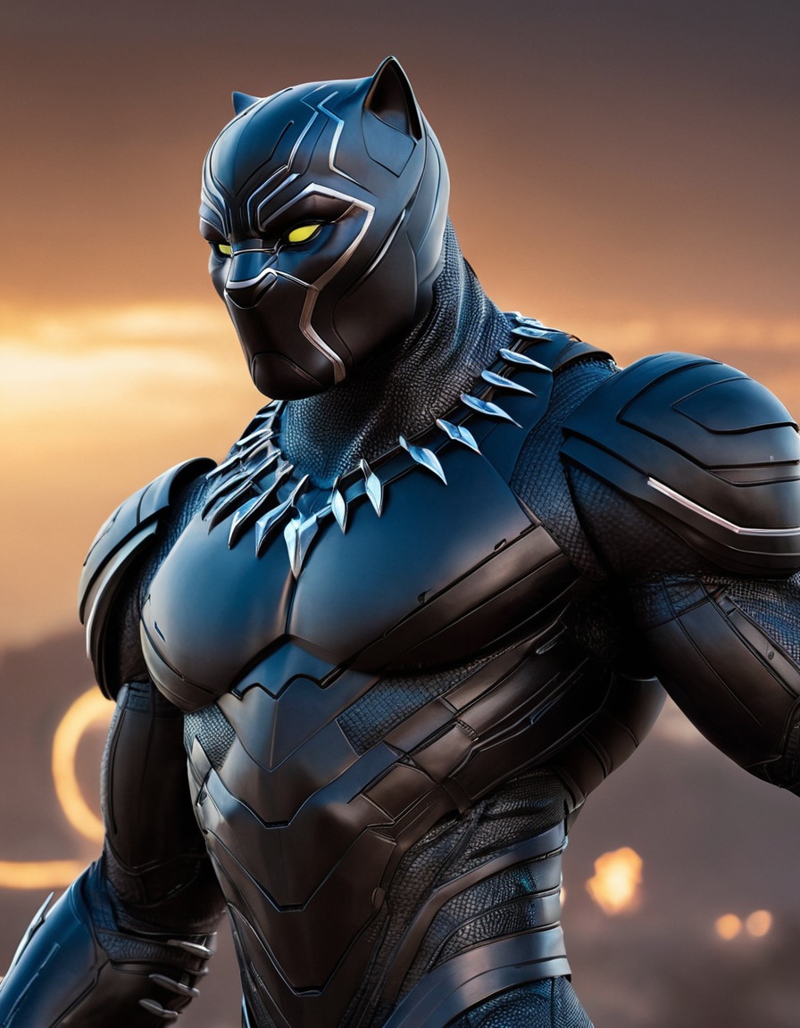 black panther, robot, fictional character, comics, marvel universe