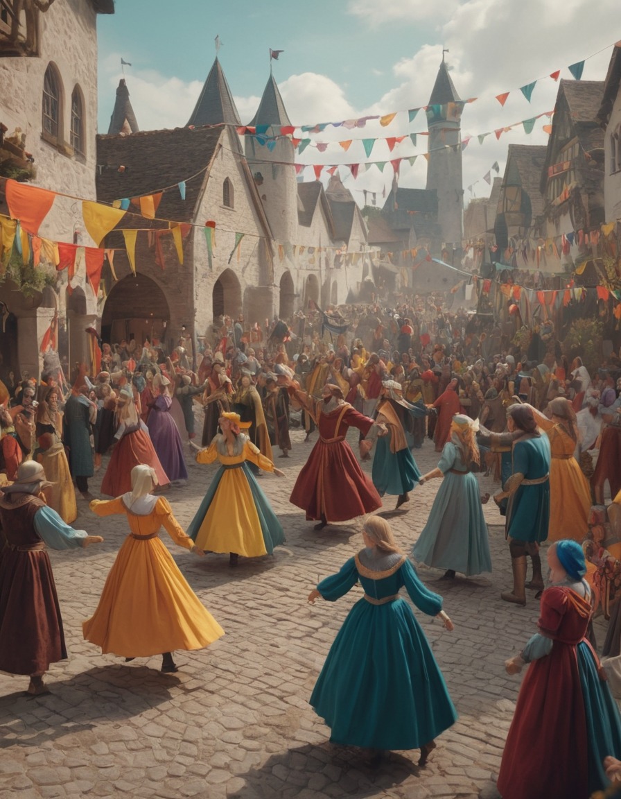 medieval, festival, celebration, costumes, dancing, middle ages