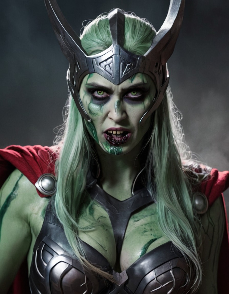 zombie, hela, thor, marvel, superhero, undead, norse mythology