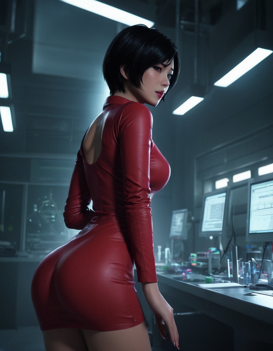 ada wong, laboratory, sneak, espionage, anime, games