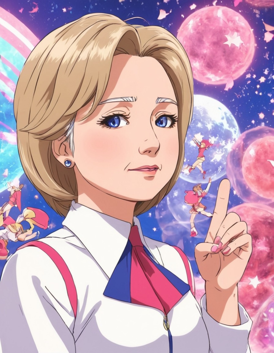 hillary clinton, magical girl, transformation, politics, feminism, anime