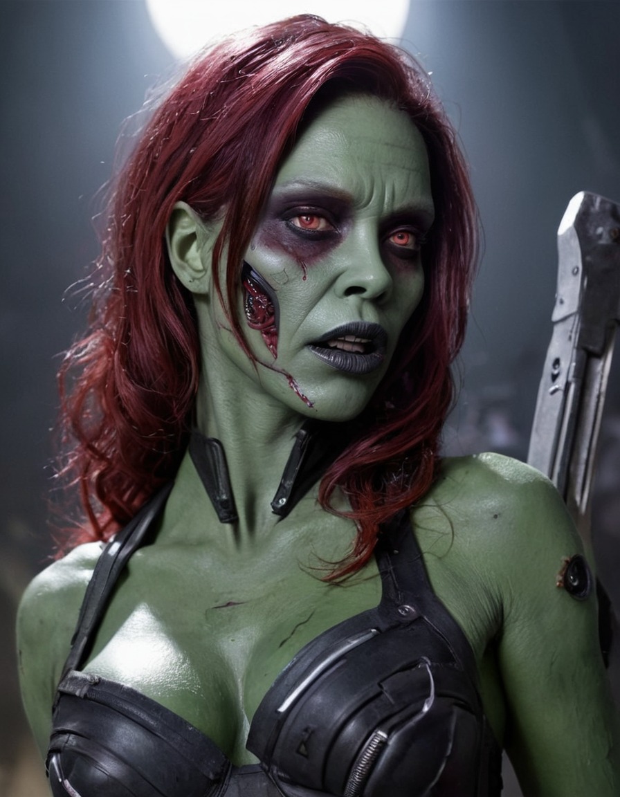 zombie, gamora, guardians of the galaxy, marvel, science fiction, undead