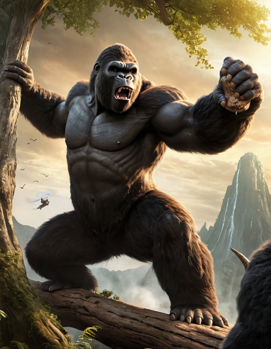 king kong, godzilla, monster, battle, fight, giant, skyscraper, kong