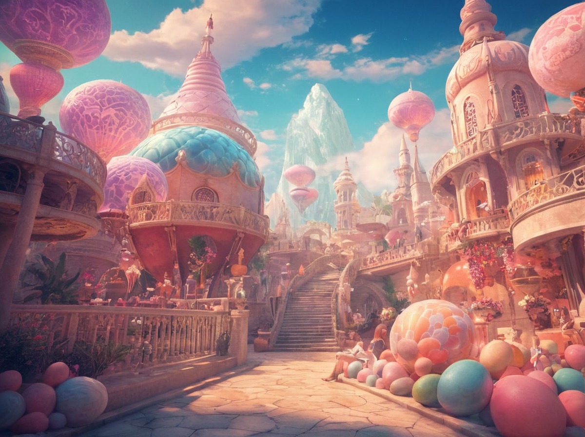 digitalart, cartoon, magic, fantasyart, surreal, beautiful, candy, colorful, epic, fairytail, fancyfair, fantasy, house, land, landscape, landscapescenery, lollipop, photoshop, serene, sugar, sunset, sweets