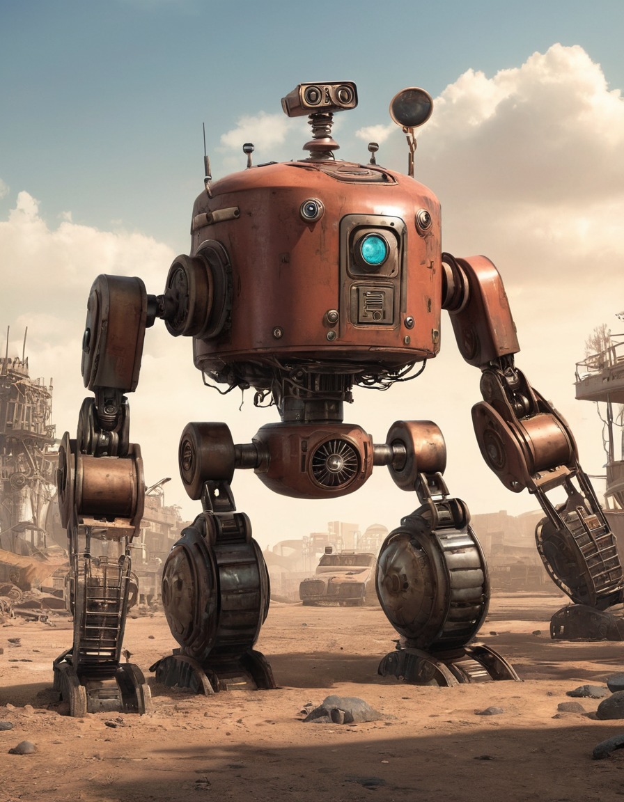 robot companion, repair, post-apocalyptic, adaptation, technology, fallout, games, tv shows