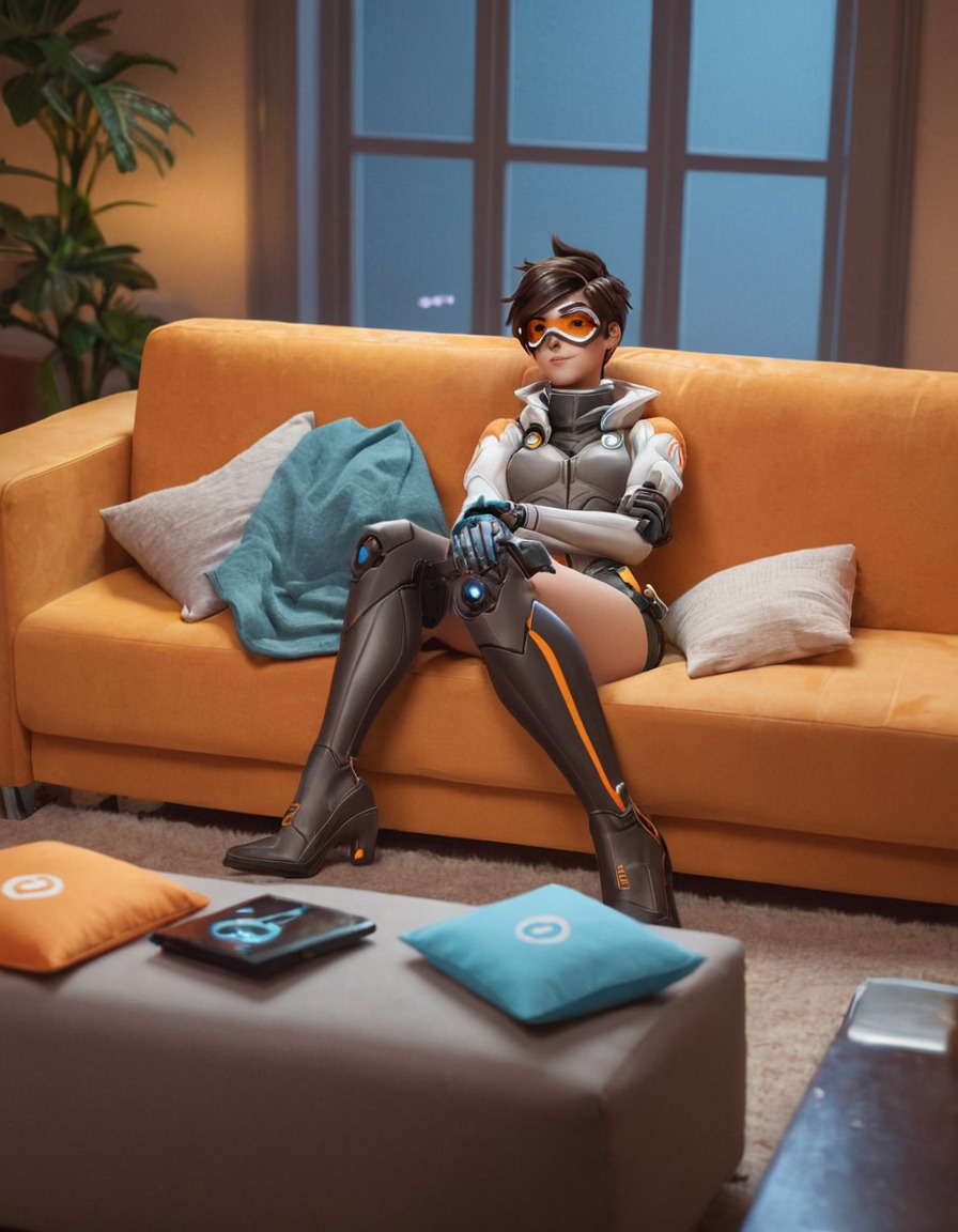 tracer, overwatch, gaming, relaxation, cozy, games, girls from games