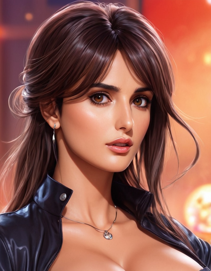 penélope cruz, anime, celebrity, actress, spanish, character design, illustration