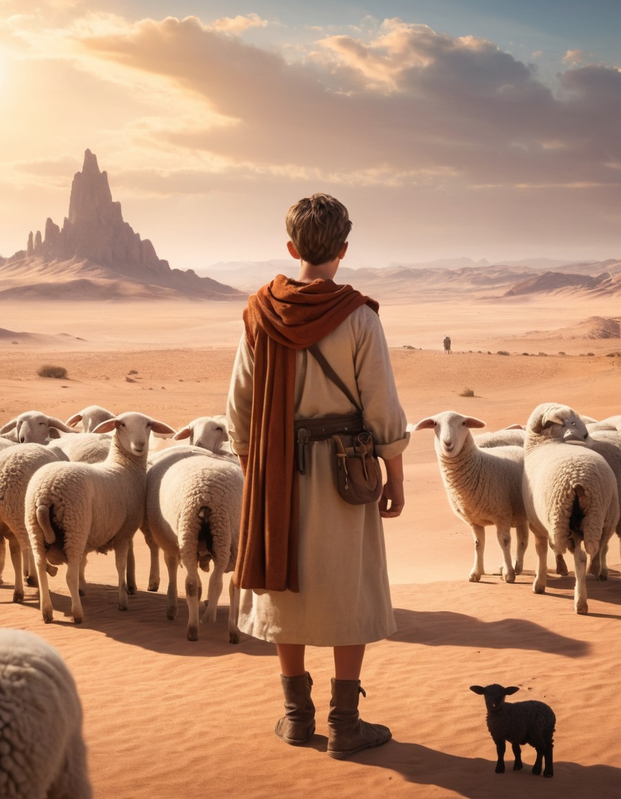 alchemist, shepherd, desert, sheep, books