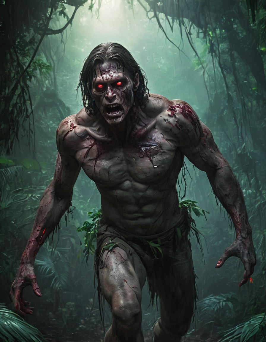 zombie, tarzan, jungle, undead, horror, gore