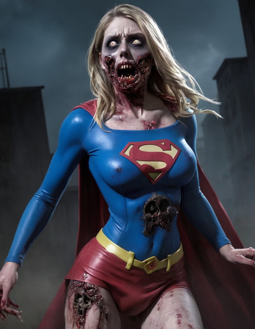 zombie, supergirl (dc comics), horror, undead, comic character, dc universe